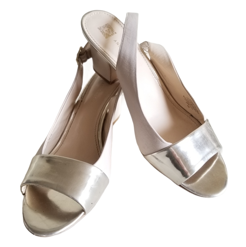 Anne Klein Akulema Ivory/Gold Leather